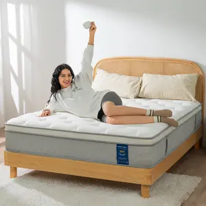 Queen Rose Hybrid Mattress Serenity in a box - Medium Firm, Pressure Relief, Strong Edge Support, Comfortable sweet night bed, No Fiberglass Cooling Memory Foam, Individual Pocket Springs, CertiPUR-US, 12inch Twin/Full/Queen/King Size