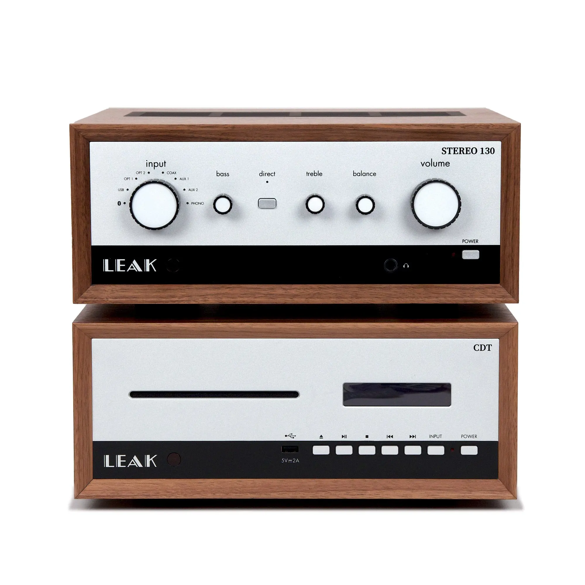 Stereo 130/CDT Audio Package - Digital CD Player, Bluetooth Amplifier, USB & Cable Accessories with Treble+Bass Control, Wireless Audio Gear for Turntable, Vinyl Musical Instruments