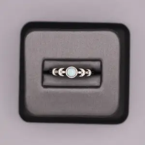 Sterling Silver Stone Ring - Opal Moon Phases