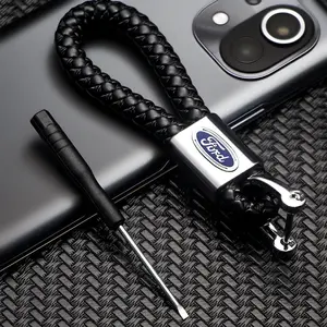 Ford Keychain Set, Durable Fabric & Metal Finish, Perfect Gift for Car Enthusiasts, Enhance Your Vehicle Interior Style