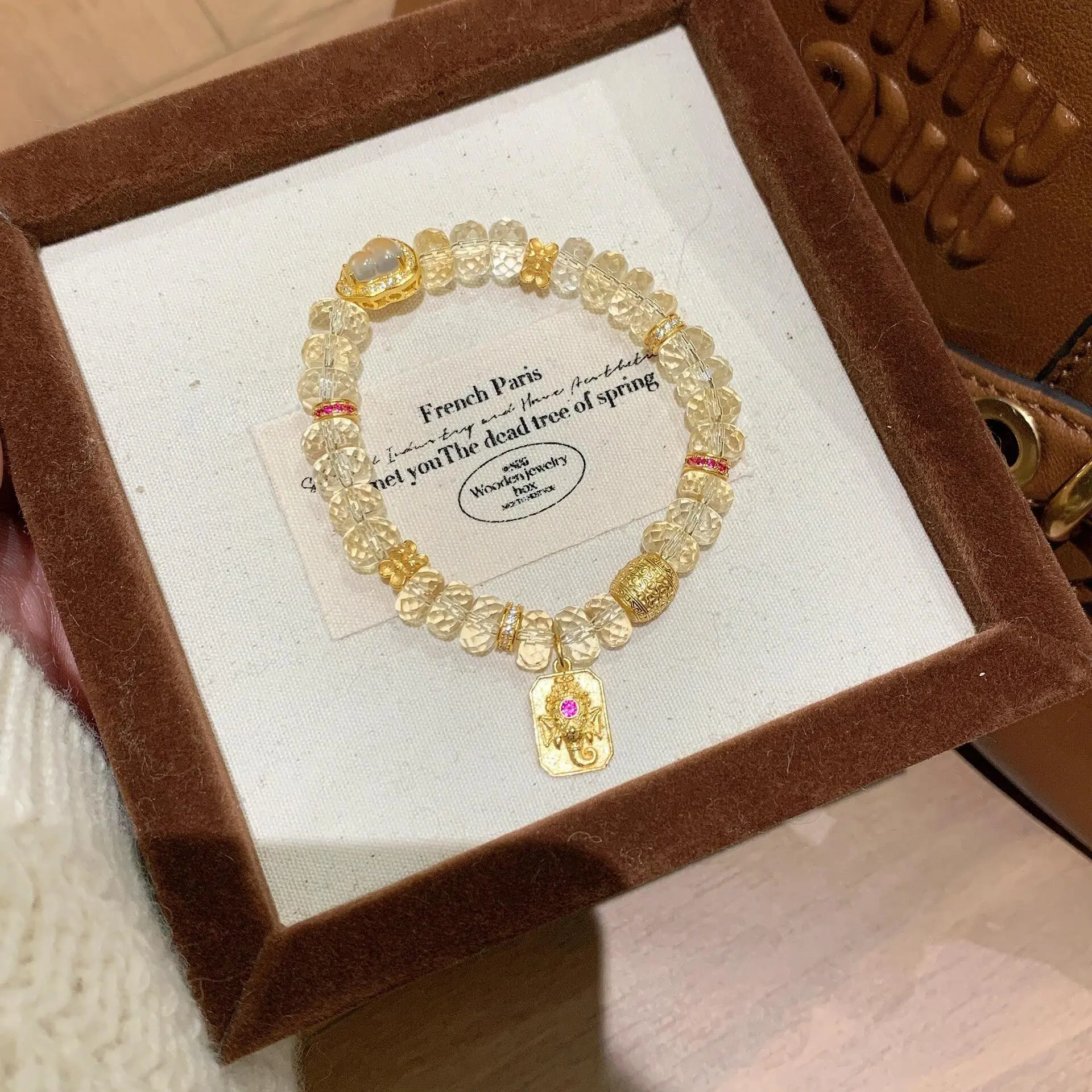 Wealth From All Directions Bracelet - Lucky Gourd & Healing Crystals for Abundance, Success & Good Luck | Spiritual Gift