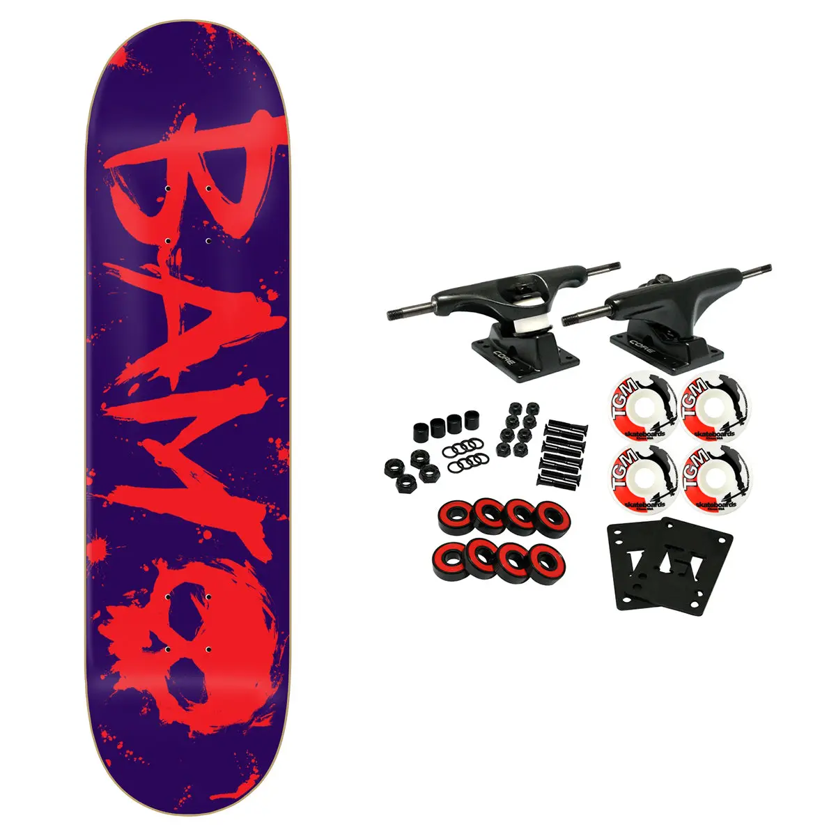 Zero Skateboard Complete Bam Margera 3 Blood Purple 8.25" x 31.9"