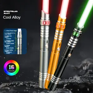 Upgraded Version Gravity Sensing RGB Light Up Saber, USB Rechargeable Light Sword 16 Colors RGB Laser Sword With Gravity Sensor Sound Effect Flashing Toy 2 In 1 Sword Light Up Toys For Kids Gifts