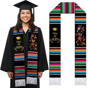 2026 Mexican Graduation Stole 72'' Serape Embroidery Graduation Sash Class of 2026 for Unisex Latino Hispanic Students Graduation Gift