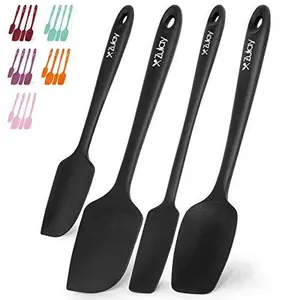 Zulay Kitchen 4-Piece Silicone Spatula Set - Heat-Resistant, Sturdy, Ergonomic Handle, Ideal for Non-Stick Cookware, Easy to Clean