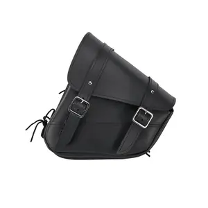 Swingarm Bag with Black Synthetic Leather, Swing Arm Bag Motorcycle Saddlebag Left Side Tool Bag
