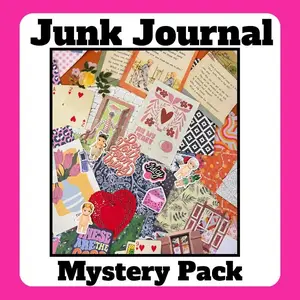Junk Journal - Scrapbook Grab Bag - Mystery Ephemera Stickers Paper