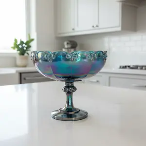 Vintage Indiana Carnival Glass Pedestal Bowl