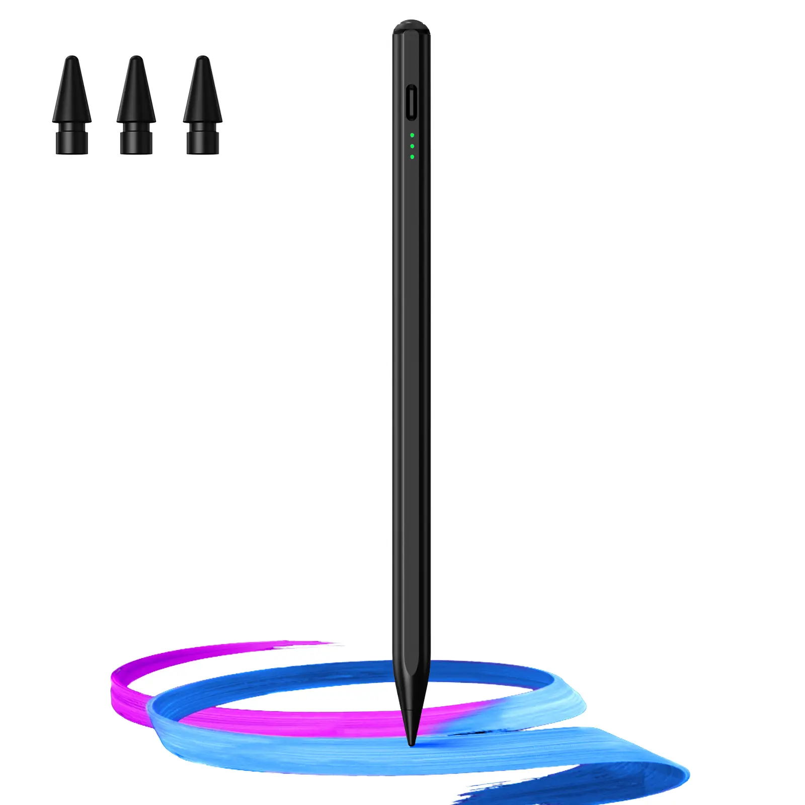 ZtotopCases Wireless Charging Touch Stylus Pen for iPad Pencil 2nd Gen - Tech Gadgets Tablet Accessories with 4 Tips, Palm Rejection, Tilt Function, Writing Capability (Black)