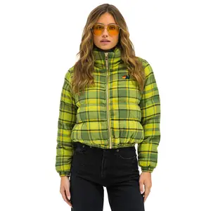 APRES PLAID PUFFER JACKET - AVOCADO PLAID