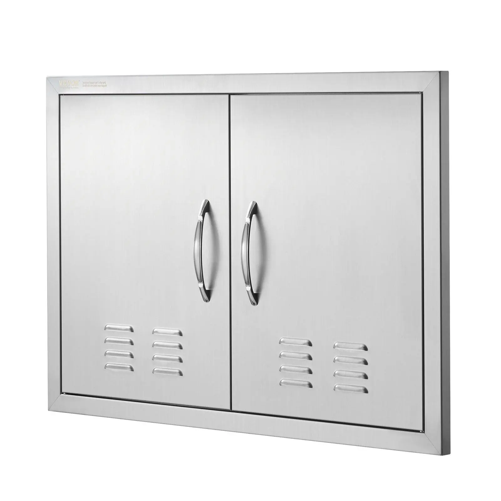 【Backtoschool】VEVOR BBQ Access Door, 30W x 21H Inch Double Outdoor Kitchen Door, Stainless Steel Flush Mount Door, Wall Vertical Door with Handles and Vents, for BBQ Island, Grilling Station, Outside Cabinet