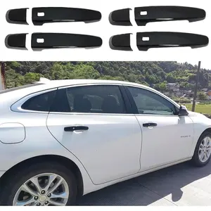 Glossy Black Exterior Door Handle Cover Trim for Chevy Malibu 2016-2025 or Equinox 2018-2024 or Traverse 2018-2024 or Impala 2014-2020 or Blazer 2019-2025 with 4 Smart Keyhole