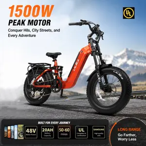 【CYCLONE】1500W Peak Fat Tire Electric Bike | Samsung Battery UL Certified Aluminum Frame E-Bike for Off-Road Beach City Commute
