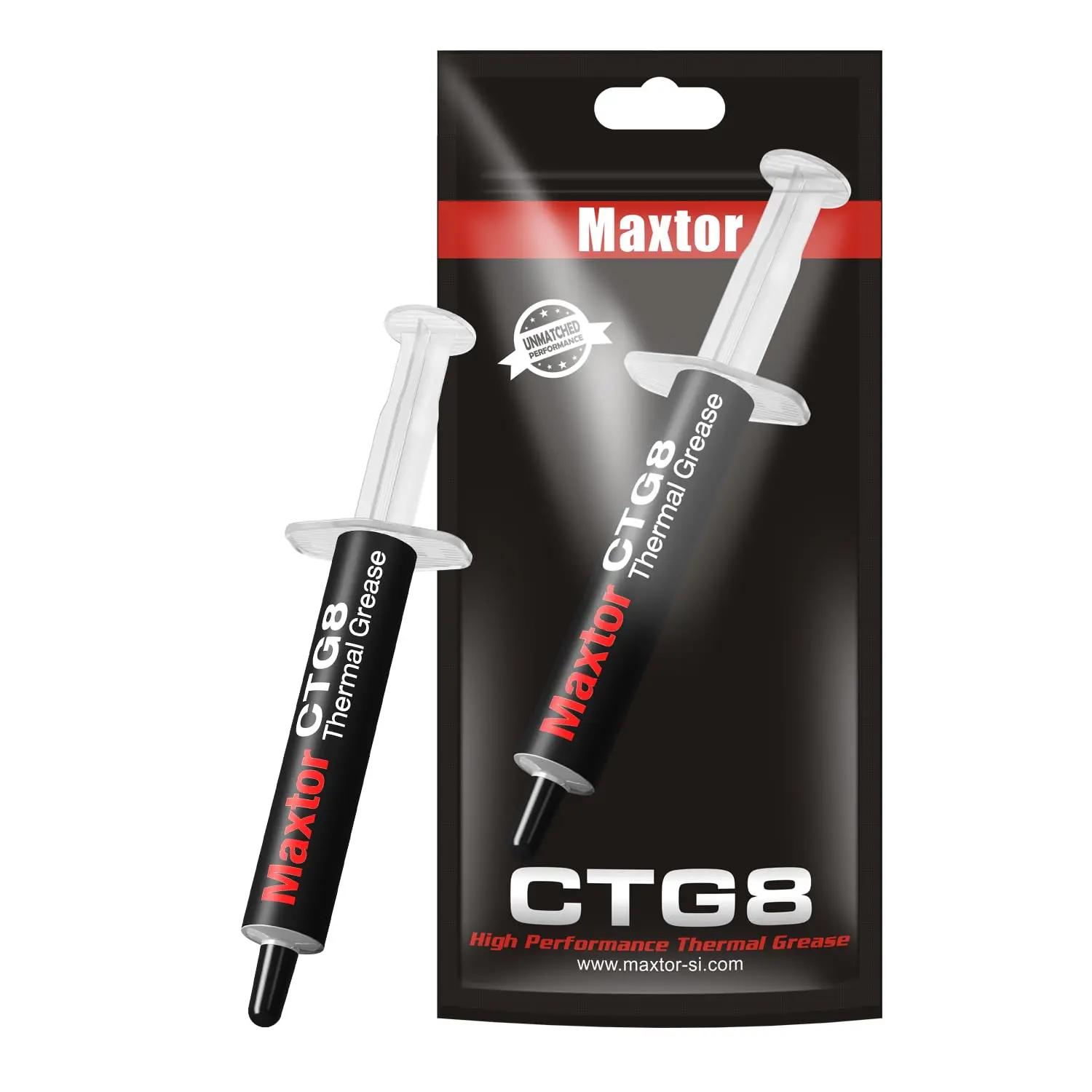 Maxtor CTG8 Series Carbon-Based Thermal Paste - Carbon Base Silicone Grease, 4g, 12.8 W/mK High Conductivity Compound for CPU & GPU Heat Dissip