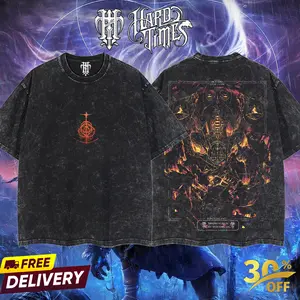 HardTimesClothing Libra Creature of Night Elden Ring Boss Retro Vintage Unisex Oversize Anime Manga Acid Washed Heavyweight Cotton T-shirt, Anime Merch, Gift For Anime Fan. Menswear Oversized