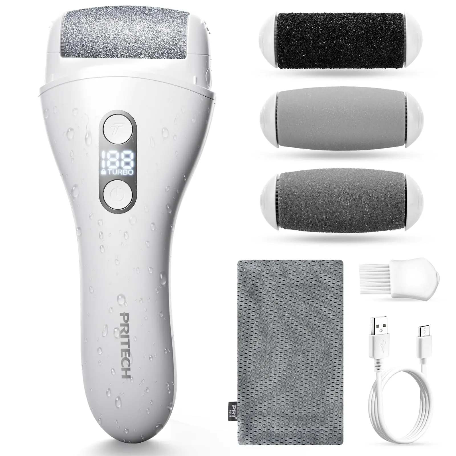 Electric Callus Remover for feet,Rechargeable Foot File Electronic Pedicure Tools Kit for Calloused Removal, Waterproof Electric Foot Scrubber Duty Feet Care for Heels Dead