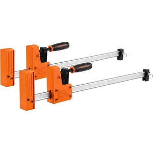 18" Bar Clamp Set, 2-pack 90° Parallel Clamp Cabinet Master, Steel Jaw Bar Clamp for Woodworking, 1500 lbs load Limited