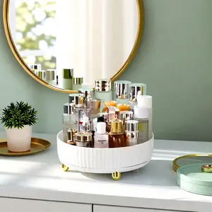 Rotating Cosmetic Display Case | Multi-Use Organizer for Makeup, Perfume, Jewelry Storage