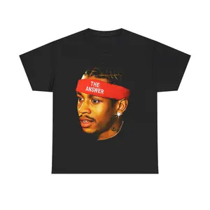 Allen Iverson Retro Vintage 90s Styled Graphic T-Shirt Ball Fan Basketball Legend Tee Casual Classic Cotton Menswear Top Tshirt Streetwear Comfy Day Oversized