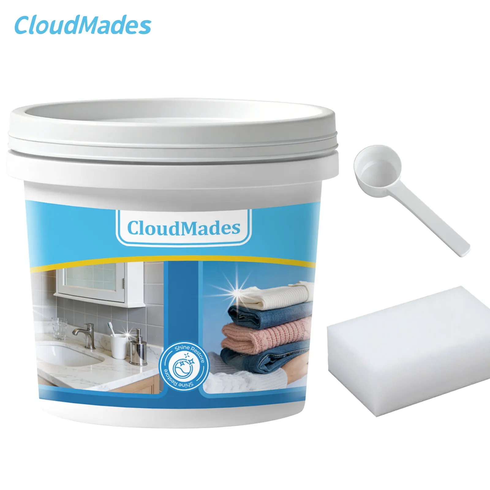 CloudMades 450g Multifunctional Laundry Paste, Laundry Detergent, Powerful Remover for Stains, Oil Stains and Fruit Stains, All-in-One Cleaner for Laundry & White Shoes
