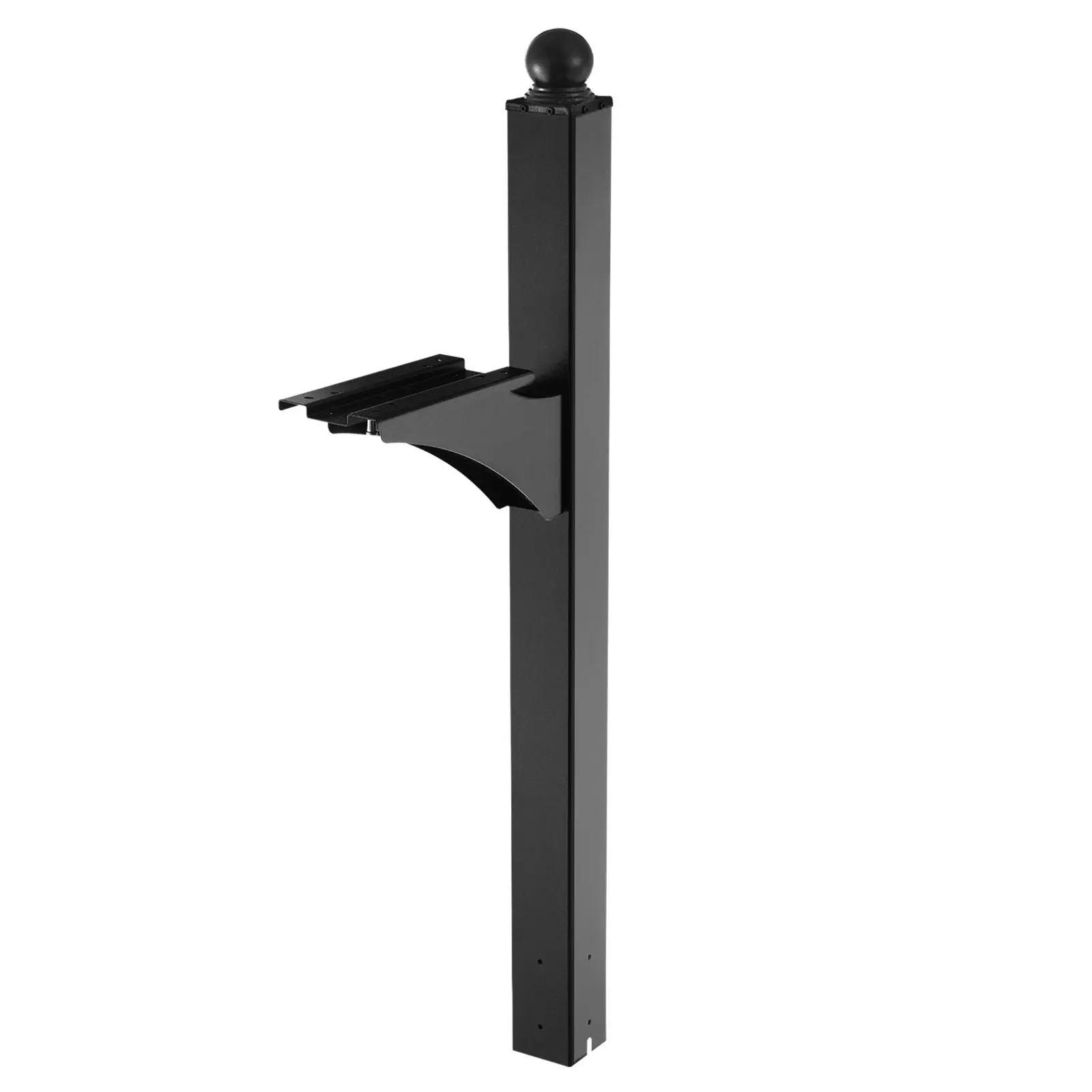 【Summerfinds】VEVOR Heavy Duty Metal Aluminum Mailbox Post, 56" Tall 4x4in In-Ground Mounting Stand with Universal Plate Bracket, Quick and Easy Installation Powder Coated Black Kit, Mounts Boxes for Residential Curbside Use, All-Weather Performance, Count