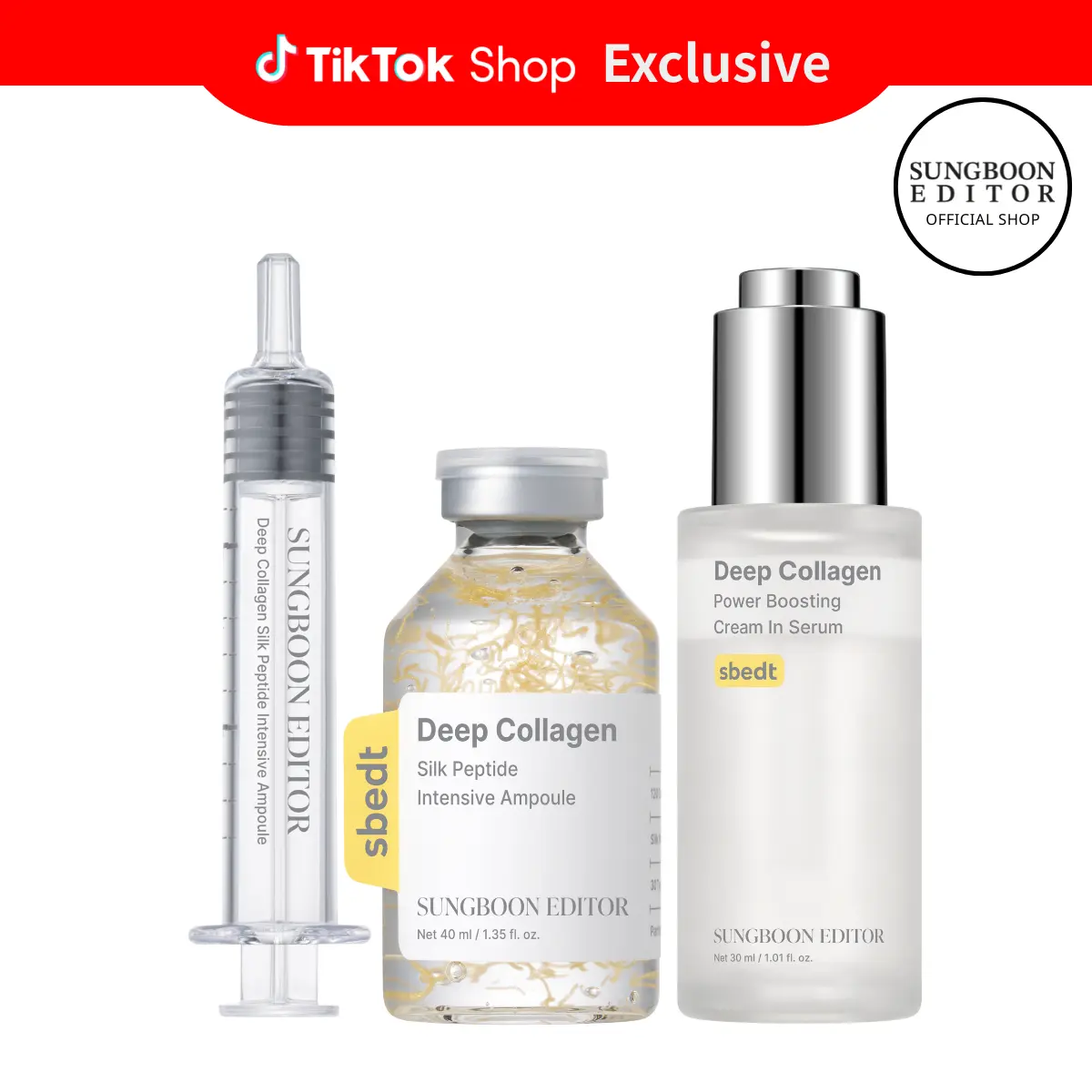 [Sungboon] Silk Collagen & Peptide Face-Lift Duo Tiktok Exclusive – Ampoule + Serum with 8 types Hyaluronic Acid for wrinkles & fine lines | Gift set Firming, Moisturizing, Collagen Boosting, Anti aging Korean Home for all skin types Daily Restore