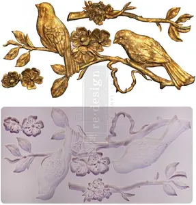 Redesign with Prima Redesign Decor Moulds® - Blossoming Spring - 5Inx10In, 8Mm Thickness For Furniture molding trim , Wall trim,3D Clay Moulding ,3d Resin mould, Soap Mold, Candle Mould