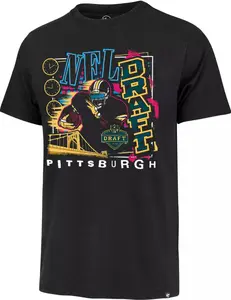 Pittsburgh 47 Draft Football Printed Tee Pure Cotton Fabric Casual Streetwear Crew Neck Short Sleeve T-Shirt Trendy Tops for Women for Men, Perfect Gift