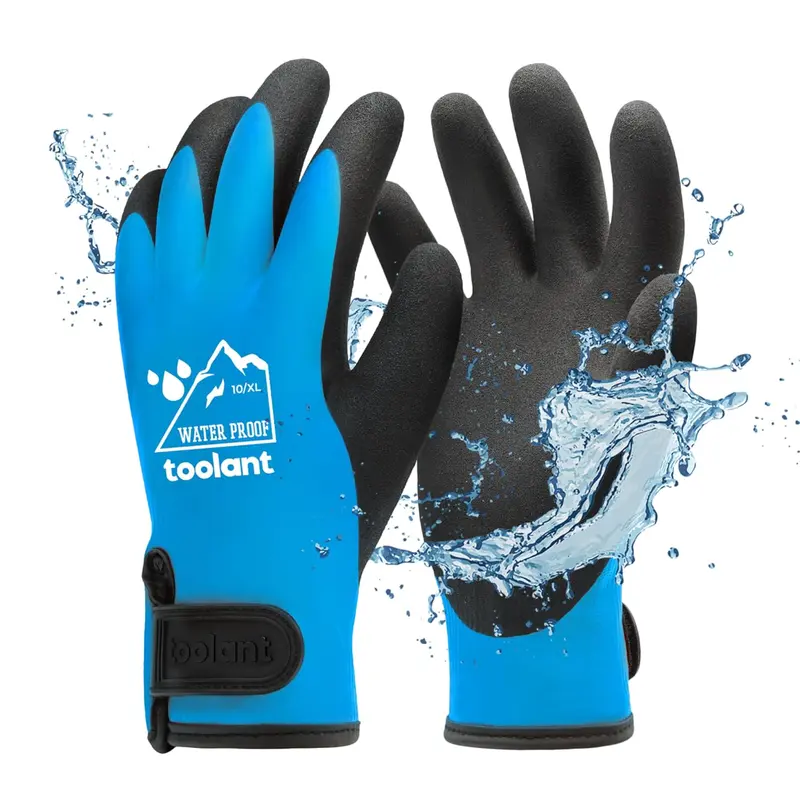 toolant Heavy Duty Winter Gloves, Latex Fully Soaked, 100% Waterproof Gloves, Thermal Insulated Winter Dipped Gloves springtok