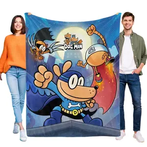 Dog Man Flannel Blanket Soft Warmed Throw for Bed Sofa Birthday Gift Kids Baby