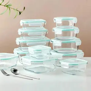 Leakproof Airtight Glass Food Storage Containers Set 18-Pack 6 Assorted Sizes BPA-Free Microwave & Freezer Safe for Kitchen Pantry and Meal Prep Organization