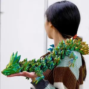 2/3pcs 3D Dragon Toys with Movable Joints, Vivid Colors, Random Color Home Office Ornament, Perfect Gift for Kids and Adults