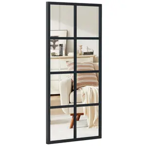 Wall Mirror, Window Decorative Mirrors, Metal Framed Wall Decor Wall-Mounted Mirrors for Bedroom, Living Room, Entryway