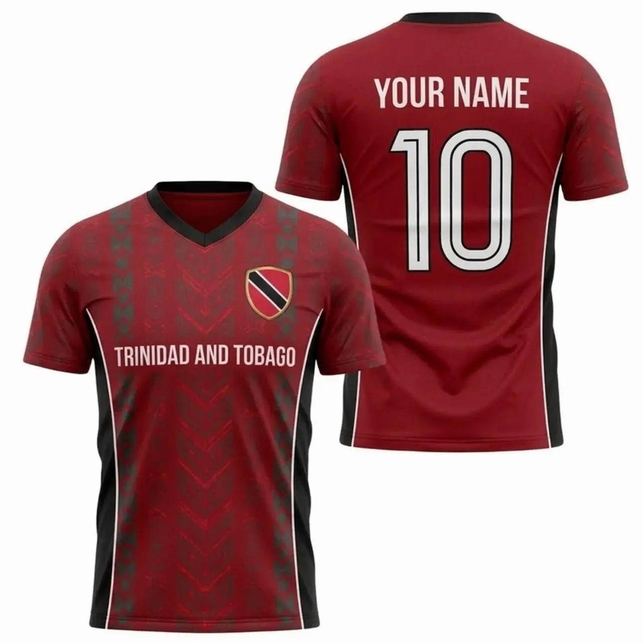 Custom Trinidad & Tobago Soccer Jersey  | Personalized Name & Number Football Shirt | Trendy Soca Warriors Caribbean Pride Aesthetic Streetwear Top, Gift For Him, Gift For Her.