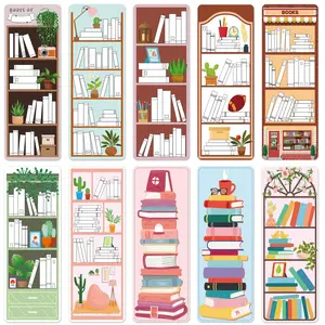 Book Tracker Bookmark, 10/20pcs Bookshelf Design Double-sided Reading Page Marker, Cute Bookmark for Reading, Book Accessories