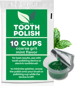 Pumice Based Tooth Polish - Fresh Breath, Plaque Removal & Stain Fighting, Available in Cherry, Bubblegum & Mint Flavors - Oral Toothbrush Whitening