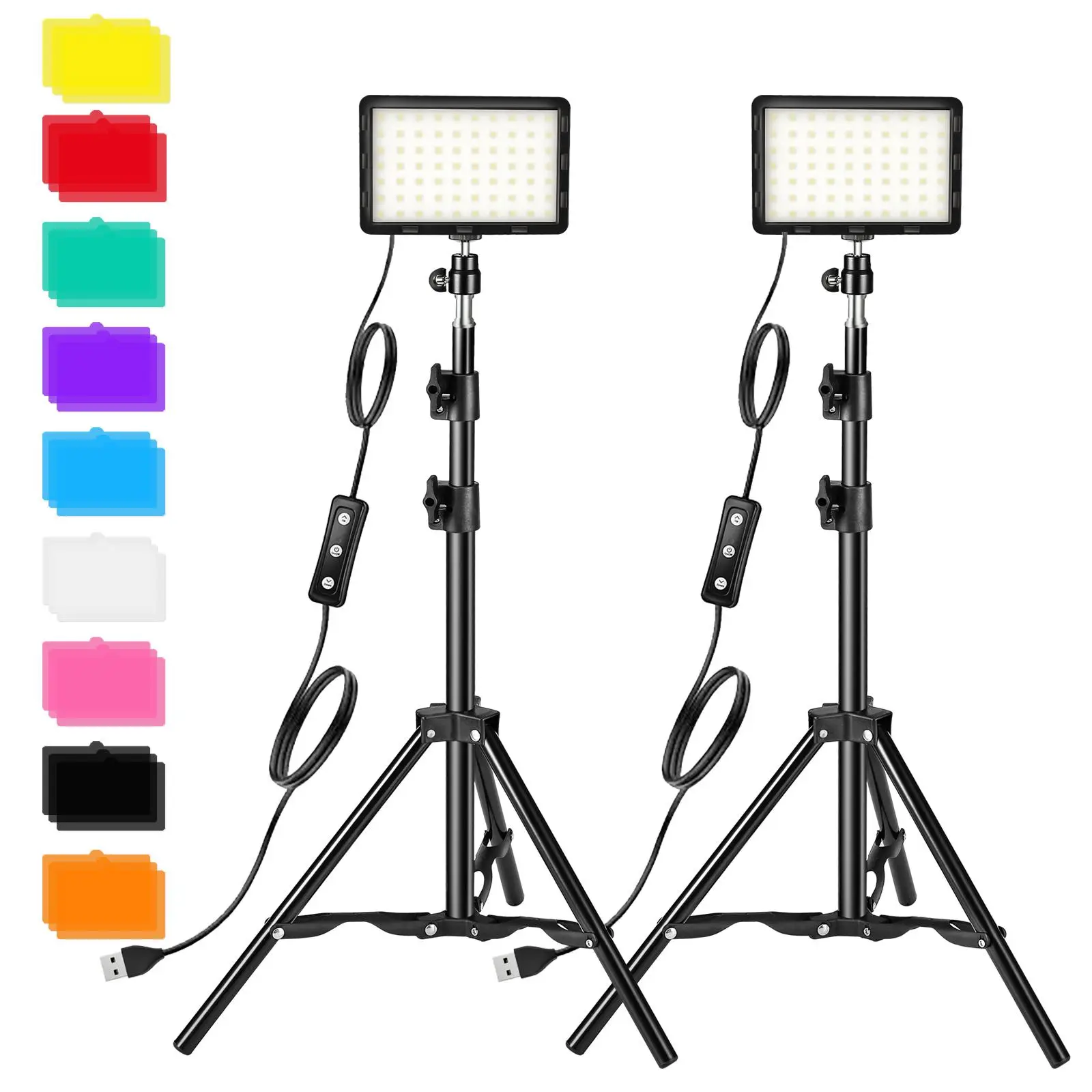 USB Powered LED Video Selfie Light & Tripod Stand Set for Summer, Photography Lighting Kit with…