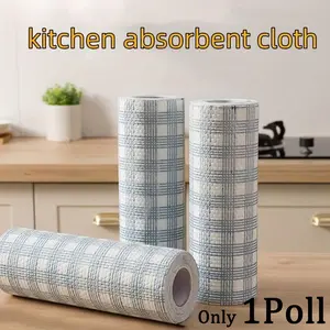 40 Pack Blue Grid Absorbent Cleaning Cloths, Multipurpose Absorbent Cloth, Multi-Purpose Dry Wet Use, High Absorption Kitchen Towels, Disposable Napkins for Home and Restaurant