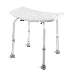 Medline Heavy Duty Shower Chair Bath Bench Without Back, Bariatric Bath Chair Supports Up to 550 Lbs