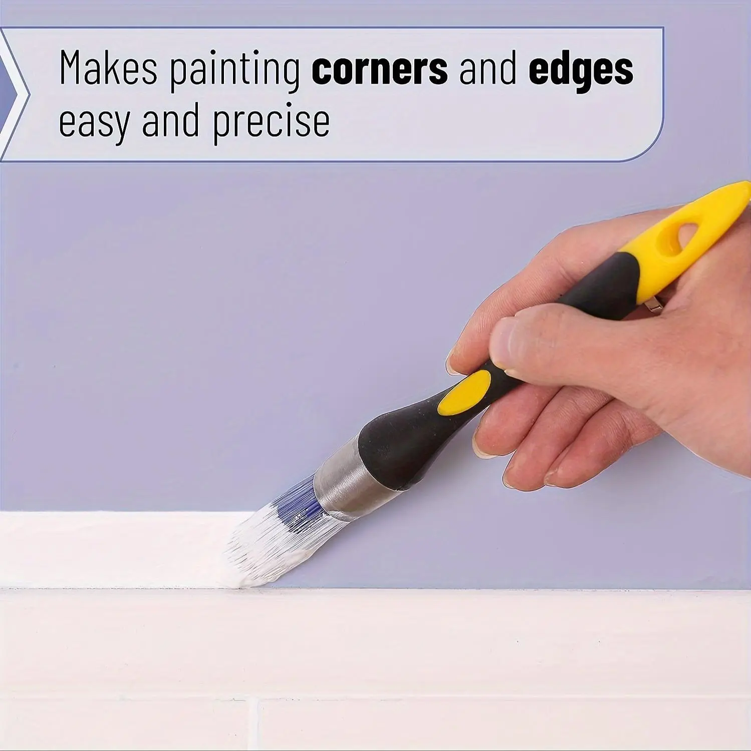 Easy-to-Clean Paint Edge Brush - 0.75 Inch Precision Trimming Tool | Durable Plastic Handle, Synthetic Bristles for Smooth Edges