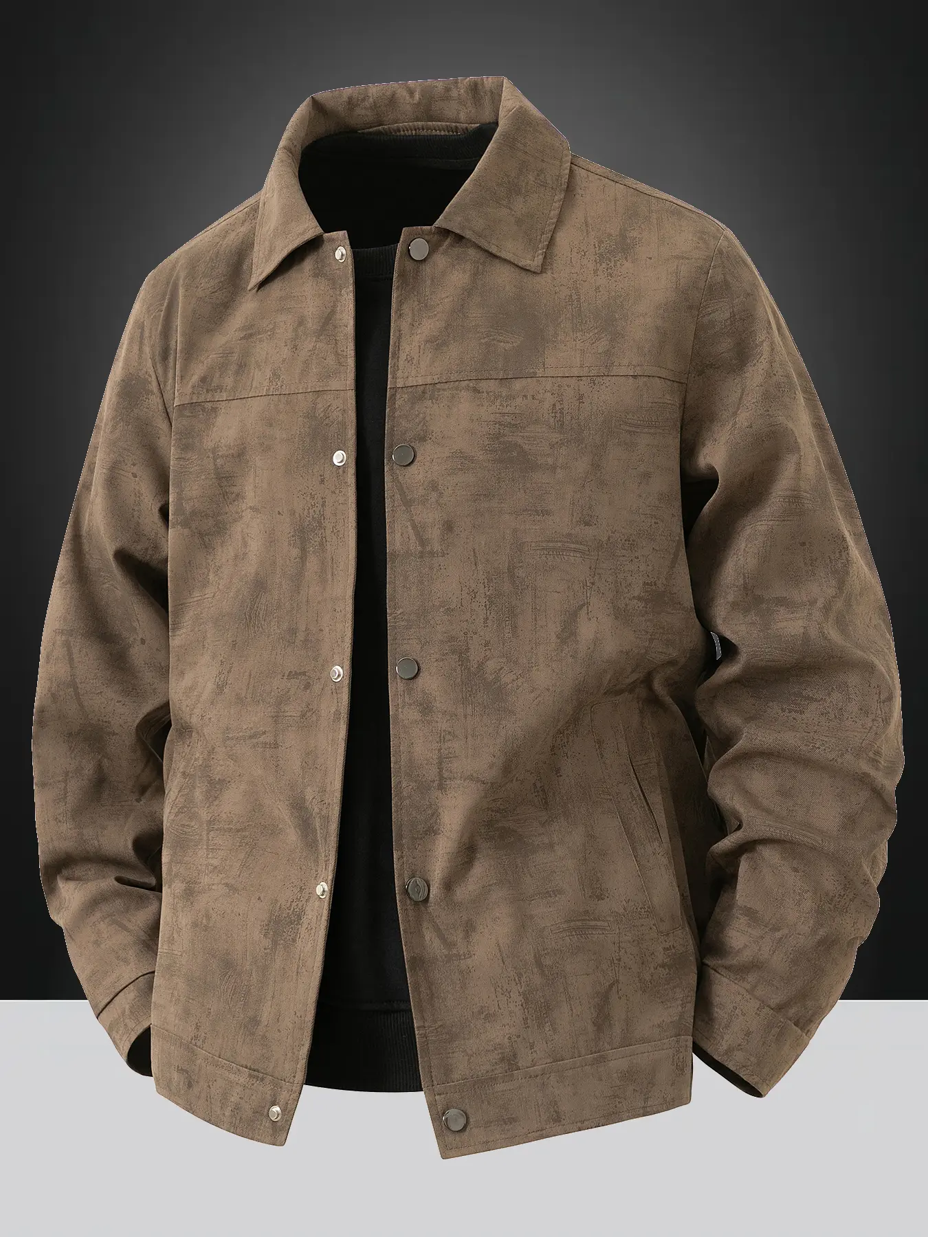 Men's lightweight casual jacket, business lapel jacket, Trendy Coat, Casual Fitted Jackets, button closure, machine washable, polyester fiber, suitable for daily leisure, work travel and formal wear - Spring and Autumn