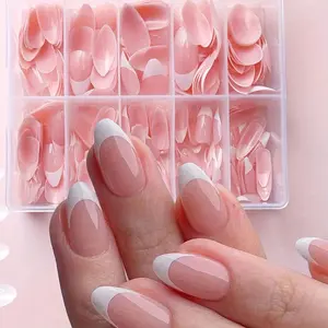 New Spring Summer Almond Shape Nail Art Kit, 120 Pieces Glossy Finish, Reusable Press-On Nails for Women, DIY Manicure Set, Nail Art Supplies