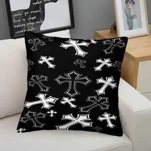 Gothic Style Cross Pattern Pillow, 1 Piece Including Pillow Core, Soft And Durable, Suitable For Children And Adults, Daily Holiday Birthday Gifts For Beds, Sofas, Cars, Bedroom Decorations