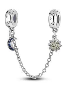 Moon & Sunflower Design Safety Chain, Rhinestone Decor Chain for Diy Bracelet, Fashion Accessories for Women & Girls, Exquisite Bracelet