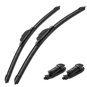DUFIKKI Front Windshield Wiper Blades Compatible with Chevrolet  Ford Tesla, Premium All-Season Automotive Replacement Wipers, Durable Car Wiper Replacement, Noiseless Smooth, Come with J/U Hook & Bayonet
