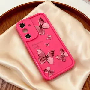 Gold Butterfly Soft TPU Case Protector For Samsung Galaxy A55 A17 A54 A15 A56 A16 A35 A25 5G S26 S25 S24 S23 S22 Ultra S23 FE Phone Cover