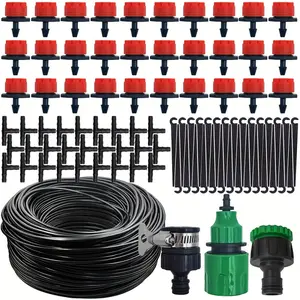 [DIY Automatic Irrigation Kit] Automatic 20m Micro Drip Irrigation Kit - Adjustable 4/7'' Plastic Hose with Universal Connector - No Electricity or Battery Needed for Garden, Greenhouse - Automatic Watering System