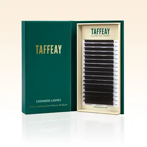 TAFFEAY 0.20MM Ellipse Flat Super Matte Black Lashes Extensions (16Rows)