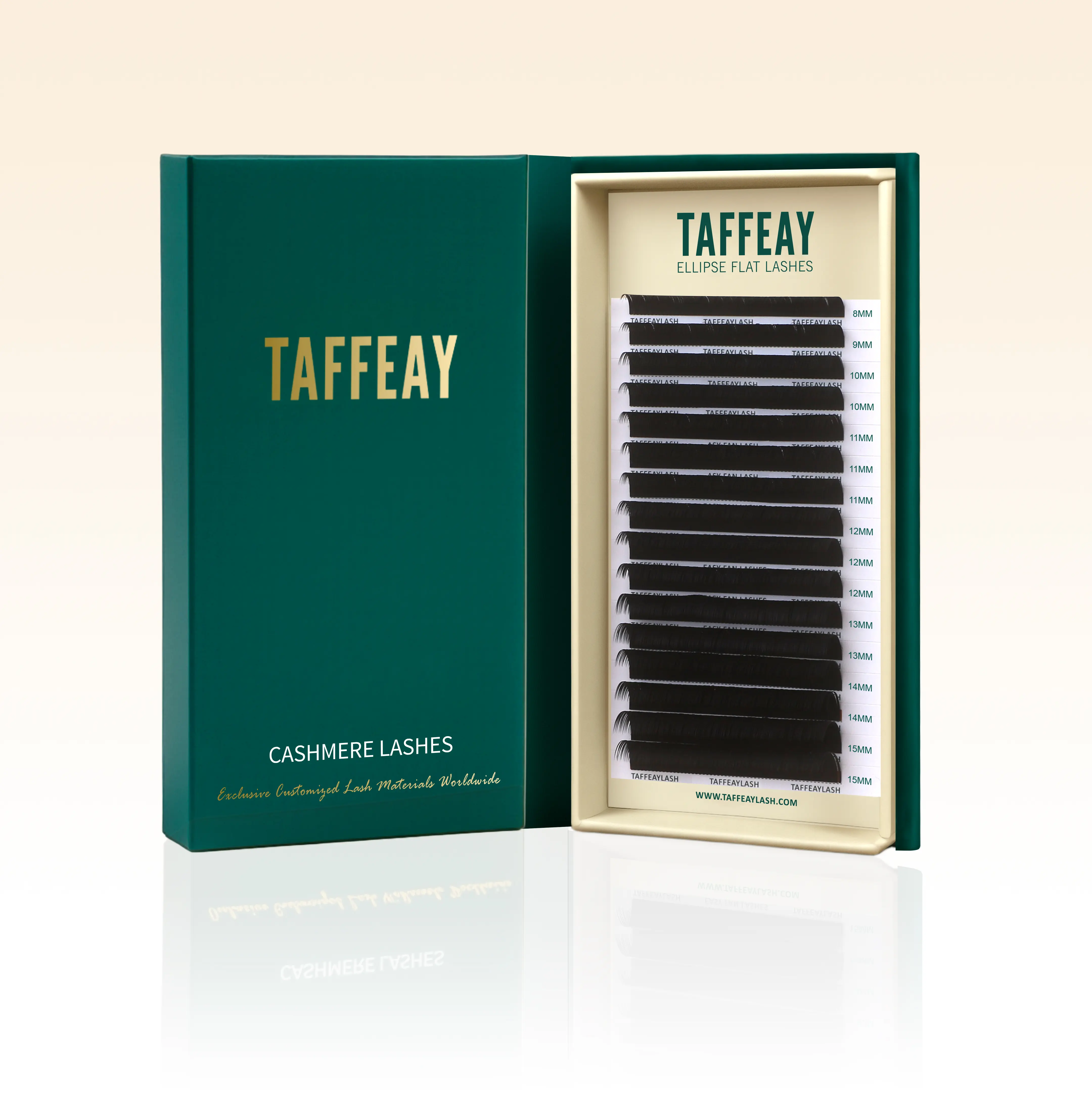 TAFFEAY 0.20MM Hollow CC-Curl Flat Super Matte Black Eyelash Extensions, 16-Row Mixed Curves Lashes for Professional Makeup Artists, Flat Lashes, Ellipse Shape, 8-15Mm, Easy To Use, Exclusive Customized Lash Materials