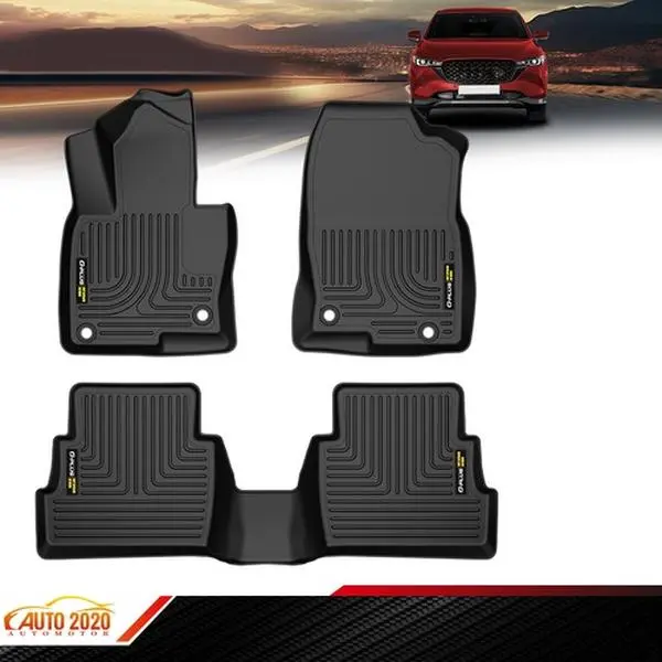 TPE 3D Floor Mats Fit For 2017-24 Mazda CX5, Weatherbeater Floor Mats Front & 2nd Seat TPE
